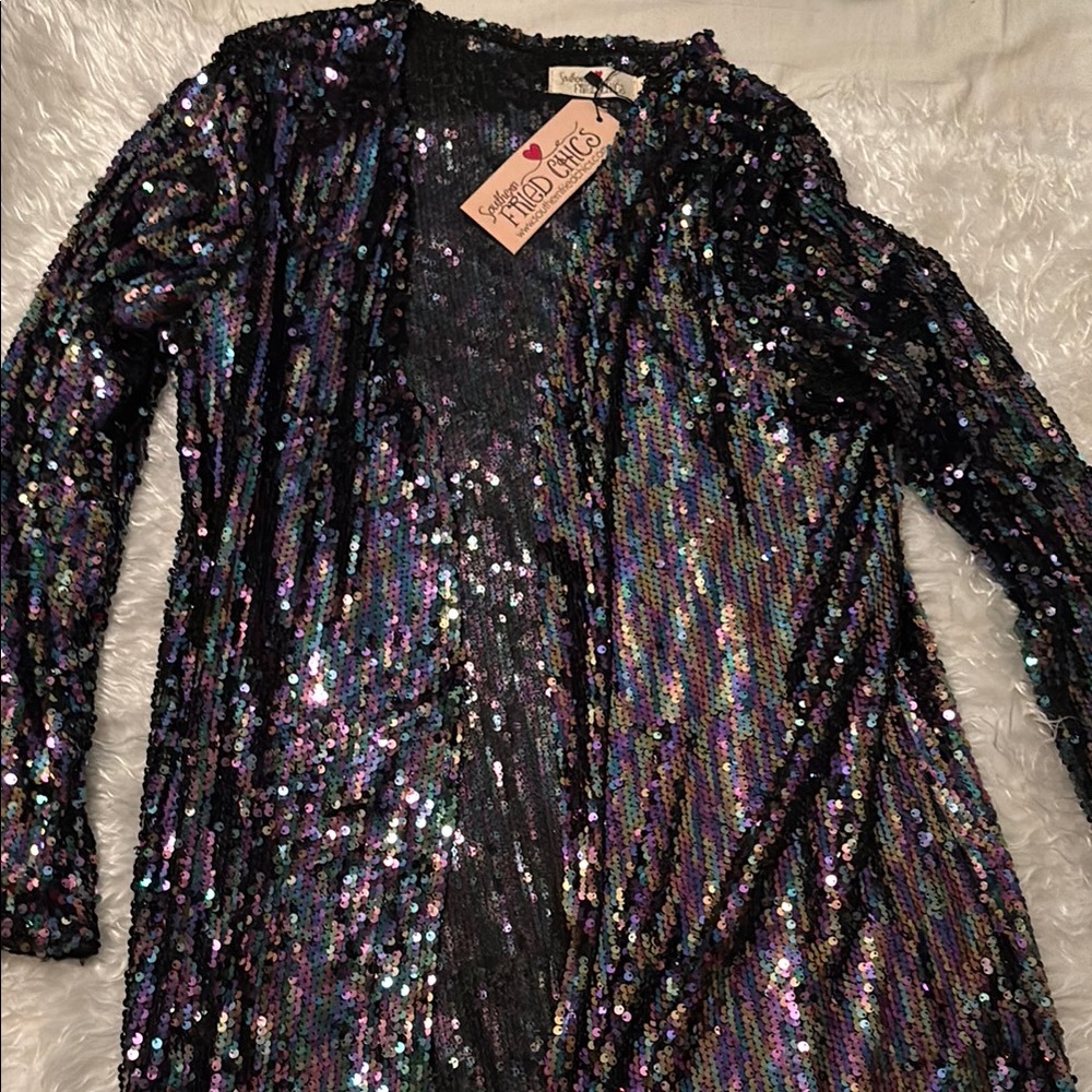 Multicolor Sequin Cardigan